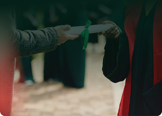 Graduate receiving a certificate